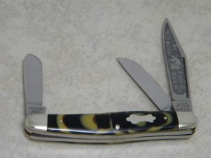 Bulldog Brand Germany Butter & Molasses "Pit Bulls Trade Mark" Stockman Knife - Banner Shield