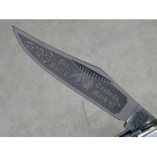 Bulldog Brand Germany Coon Stripe "Pit Bulls Trade Mark" Etch 3 Blade Dogleg Trapper Knife Bulldog Brand Germany Coon Stripe "Pit Bulls Trade Mark" Etch 3 Blade Dogleg Trapper Knife