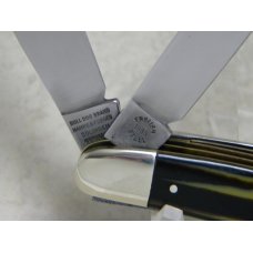 Bulldog Brand Germany Coon Stripe "Pit Bulls Trade Mark" Etch 3 Blade Dogleg Trapper Knife Bulldog Brand Germany Coon Stripe "Pit Bulls Trade Mark" Etch 3 Blade Dogleg Trapper Knife