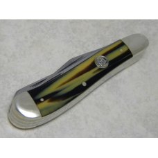 Bulldog Brand Germany Coon Stripe "Pit Bulls Trade Mark" Etch 3 Blade Dogleg Trapper Knife Bulldog Brand Germany Coon Stripe "Pit Bulls Trade Mark" Etch 3 Blade Dogleg Trapper Knife