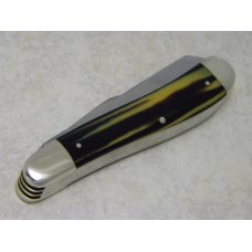 Bulldog Brand Germany Coon Stripe "Pit Bulls Trade Mark" Etch 3 Blade Dogleg Trapper Knife Bulldog Brand Germany Coon Stripe "Pit Bulls Trade Mark" Etch 3 Blade Dogleg Trapper Knife