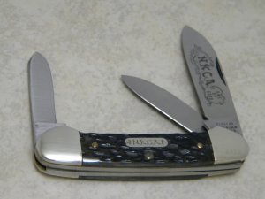 Rodgers Wostenholm England 1978 NKCA Club Knife Bone 3 Blade Canoe
