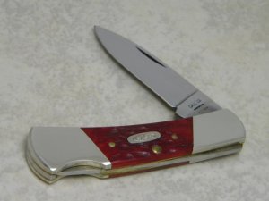 Case XX Bradford PA USA 1992 Dark Red Bone DR61225L SS Lockback Knife
