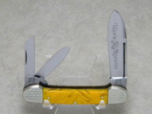 Fight'n Rooster Germany Yellow Marble Canoe Whittler Canittler Knife Pre 1982