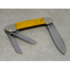 Fight'n Rooster Germany Yellow Marble Canoe Whittler Canittler Knife Pre 1982
