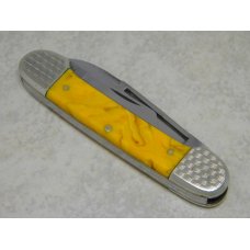 Fight'n Rooster Germany Yellow Marble Canoe Whittler Canittler Knife Pre 1982