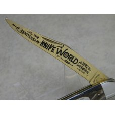 Fight'n Rooster Germany Horn Gold Blade Toothpick Knife 15th Anniversary Knife World 1992 Fight'n Rooster Germany Horn Gold Blade Toothpick Knife 15th Anniversary Knife World 1992