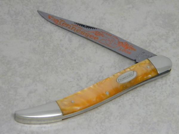Fight'n Rooster Germany Celebrated Orange "Tennessee" Toothpick Knife c.1994