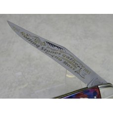 Fight'n Rooster Germany Lilac Purple Metallic "Rolling Stones Gather No Moss" Toothpick Knife c.1993 Fight'n Rooster Germany Lilac Purple Metallic "Rolling Stones Gather No Moss" Toothpick Knife c.1993