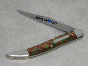 Fight'n Rooster Germany Green Gold Mauve Metallic "Knife World" Toothpick Knife c.1992 - Prototype