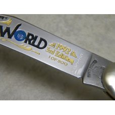 Fight'n Rooster Germany Green Gold Mauve Metallic "Knife World" Toothpick Knife c.1992 - Prototype