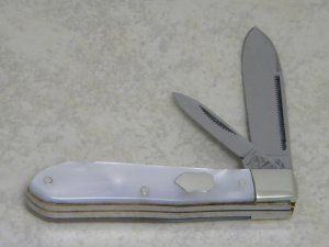 Bulldog Brand Hammer Forged Solingen Germany Imitation Pearl Swayback Jack Knife c.2005