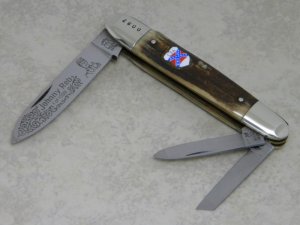 Kissing Crane Solingen Germany Stag Anglo Saxon Whittler Knife Johnny Reb c.1976