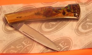 Vint Case xx 1994 Single Blade Lock Back Pocket Knife w/ Group "Rafter" of Turkeys Art Handles- NOS