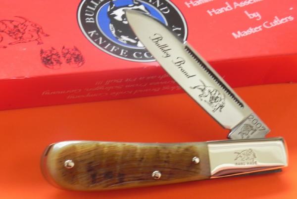 2007 Bulldog Brand, HAND MADE 1 Blade Barlow with Himalayan Sheep Horn Handles & Box -NOS -M/NM 2007 Bulldog Brand, HAND MADE 1 Blade Barlow with Himalayan Sheep Horn Handles & Box -NOS -M/NM