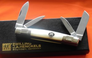  Vint Zwilling J A Henckels 4 Blade Congress Pocket Knife w/ Flawless Mother of Pearl Handles -NOS
