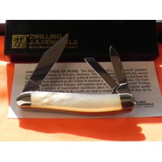 Zwilling J A Henckels Premium 3 Blade Whittler pocket knife with FIERY Mother of Pearl Handles - NOS