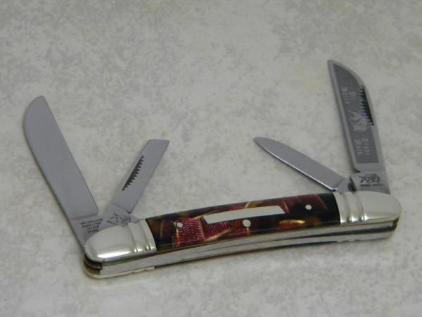 Bulldog Brand Germany Red Duck Feather "Pit Bulls Trade Mark" Etch Congress Knife c.1983 Bulldog Brand Germany Red Duck Feather "Pit Bulls Trade Mark" Etch Congress Knife c.1983