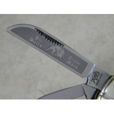 Bulldog Brand Germany Red Duck Feather "Pit Bulls Trade Mark" Etch Congress Knife c.1983 Bulldog Brand Germany Red Duck Feather "Pit Bulls Trade Mark" Etch Congress Knife c.1983