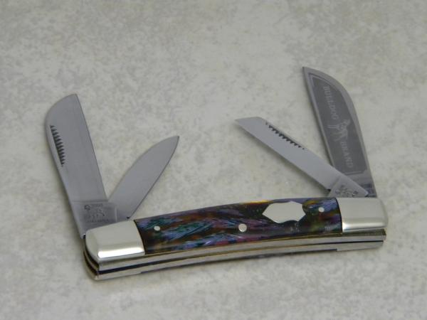 Bulldog Brand Germany Purple Leaf "Bulldog Brand" Etch Congress Knife c.2000 Bulldog Brand Germany Purple Leaf "Bulldog Brand" Etch Congress Knife c.2000