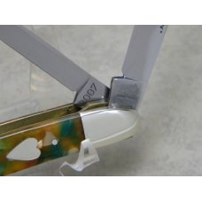 Bulldog Brand Germany Green, Orange and Pearl Congress Knife c.2007 with Heart Shield Bulldog Brand Germany Green, Orange and Pearl Congress Knife c.2007 with Heart Shield