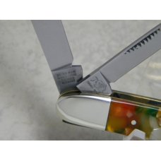 Bulldog Brand Germany Green, Orange and Pearl Congress Knife c.2007 with Heart Shield Bulldog Brand Germany Green, Orange and Pearl Congress Knife c.2007 with Heart Shield