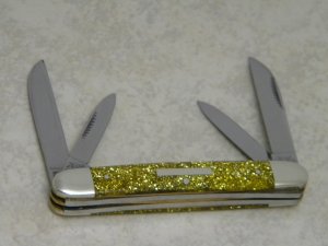 Bulldog Brand Germany Gold Flake Congress Knife c.2007 with Bar Shield
