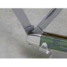 Bulldog Brand Germany Green with Silver Fingerprint Congress Knife c.2004 with Bar Shield Bulldog Brand Germany Green with Silver Fingerprint Congress Knife c.2004 with Bar Shield