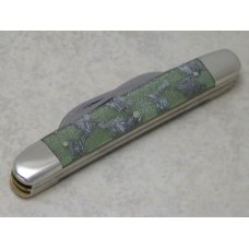 Bulldog Brand Germany Green with Silver Fingerprint Congress Knife c.2004 with Bar Shield Bulldog Brand Germany Green with Silver Fingerprint Congress Knife c.2004 with Bar Shield