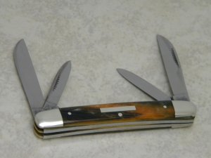 Bulldog Brand Germany Orange and Black Congress Knife c.2004 with Bar Shield