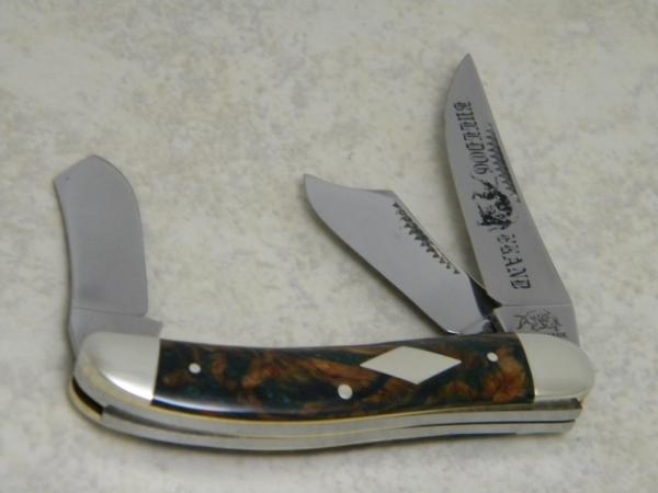 Bulldog Brand Germany Forest Swirl Sowbelly "Card Series" Knife c.1995 with Diamond Shield Bulldog Brand Germany Forest Swirl Sowbelly "Card Series" Knife c.1995 with Diamond Shield