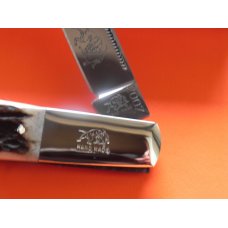 2007 Bulldog Brand, HAND MADE, 1 Blade Barlow w/ Fantastic Deer Stag Handles & Blade Etch +Orig Box 2007 Bulldog Brand, HAND MADE, 1 Blade Barlow w/ Fantastic Deer Stag Handles & Blade Etch +Orig Box