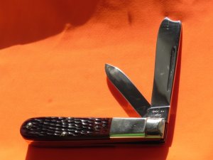1974 Case xx (6 Dot) Razor Barlow MDL# 6205R Pocket Knife w/ Reddish Derlin Handles -Nice 1 2 carry