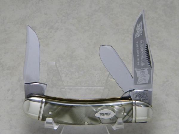 Bulldog Brand Germany Green Pearl "Georgia Tobacco King" Sowbelly Stockman Knife c.1984 Bulldog Brand Germany Green Pearl "Georgia Tobacco King" Sowbelly Stockman Knife c.1984
