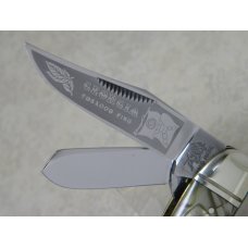 Bulldog Brand Germany Green Pearl "Georgia Tobacco King" Sowbelly Stockman Knife c.1984 Bulldog Brand Germany Green Pearl "Georgia Tobacco King" Sowbelly Stockman Knife c.1984