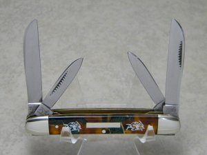 Bulldog Brand Germany Green Duck Feather "Jim Parker" 4 Blade Congress Knife c.2004