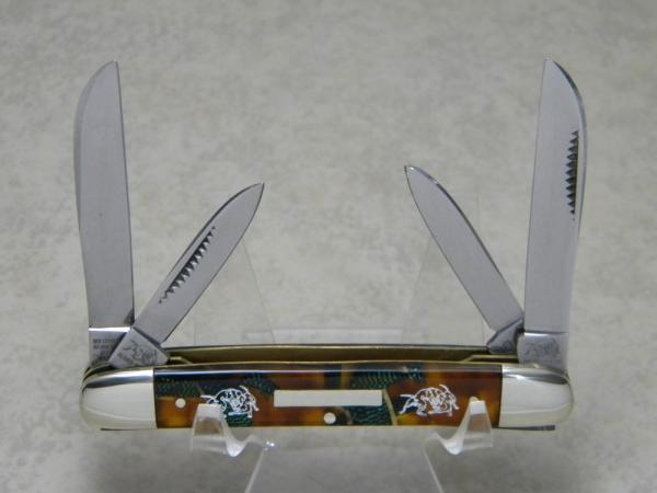 Bulldog Brand Germany Green Duck Feather "Jim Parker" 4 Blade Congress Knife c.2004 Bulldog Brand Germany Green Duck Feather "Jim Parker" 4 Blade Congress Knife c.2004