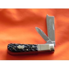 Fight'n Rooster 2 Blade Razor Barlow Pocket Knife w/ Great Brown Jigged Bone Handles & Blade Etch Fight'n Rooster 2 Blade Razor Barlow Pocket Knife w/ Great Brown Jigged Bone Handles & Blade Etch