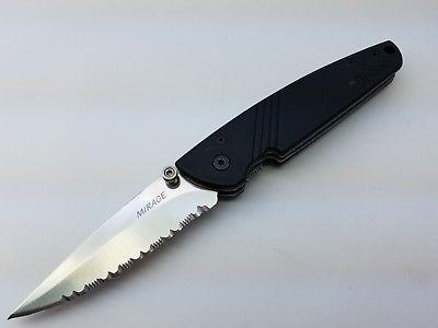 CRKT 6722 Small Mirage Fully Serrated Linerlock Folding Pocket Knife w/Clip CRKT 6722 Small Mirage Fully Serrated Linerlock Folding Pocket Knife w/Clip
