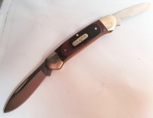 Buck 389 Canoe 2 Bladed Traditional Folding Pocket Knife Wood Handles 