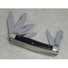 Fight'n Rooster Germany Celebrated Black Coal Miner 6 Blade Stockman Knife - Rare