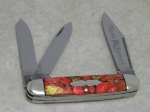 Fight'n Rooster Germany Celebrated Rose, Gold & Black 3 Backspring Whittler Knife - 1 of 250