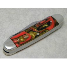 Fight'n Rooster Germany Celebrated Rose, Gold & Black 3 Backspring Whittler Knife - 1 of 250 Fight'n Rooster Germany Celebrated Rose, Gold & Black 3 Backspring Whittler Knife - 1 of 250