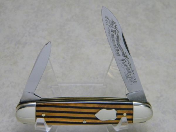 Fight'n Rooster Germany Celebrated Orange & Black Stripe "Family First" Pen Knife - 1 of 100