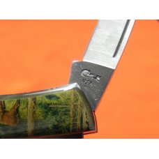 Vintage Case xx 1994 Single Blade Lock Back Pocket Knife w Deer Buck & Doe in Wilderness Art Handles Vintage Case xx 1994 Single Blade Lock Back Pocket Knife w Deer Buck & Doe in Wilderness Art Handles