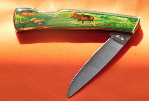 Vintage Case xx 1994 Single Blade Lock Back Pocket Knife w/ Moose in Stream & Wilderness Art Handles Vintage Case xx 1994 Single Blade Lock Back Pocket Knife w/ Moose in Stream & Wilderness Art Handles