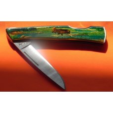 Vintage Case xx 1994 Single Blade Lock Back Pocket Knife w/ Moose in Stream & Wilderness Art Handles Vintage Case xx 1994 Single Blade Lock Back Pocket Knife w/ Moose in Stream & Wilderness Art Handles