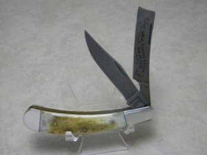 Parker Edwards Alabama, USA Bone Damascus ABCA Lmtd. Edition One Arm Razor Trapper Knife c.1987