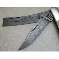 Parker Edwards Alabama, USA Bone Damascus ABCA Lmtd. Edition One Arm Razor Trapper Knife c.1987 Parker Edwards Alabama, USA Bone Damascus ABCA Lmtd. Edition One Arm Razor Trapper Knife c.1987