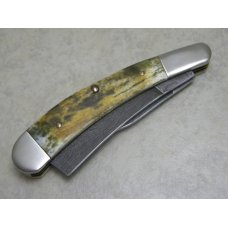 Parker Edwards Alabama, USA Bone Damascus ABCA Lmtd. Edition One Arm Razor Trapper Knife c.1987 Parker Edwards Alabama, USA Bone Damascus ABCA Lmtd. Edition One Arm Razor Trapper Knife c.1987